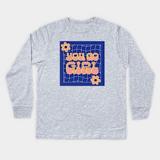 Blue You Go Girl! Kids Long Sleeve T-Shirt